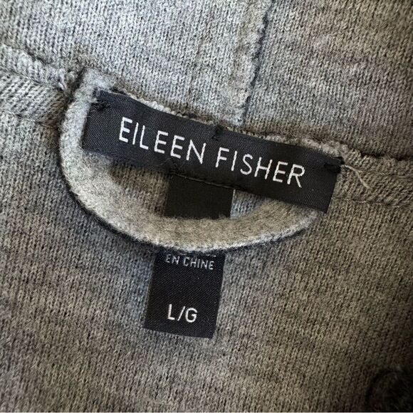 Eileen Fisher Felted Merino Wool Shaped Jacket Charcoal Gray L - Picture 13 of 14